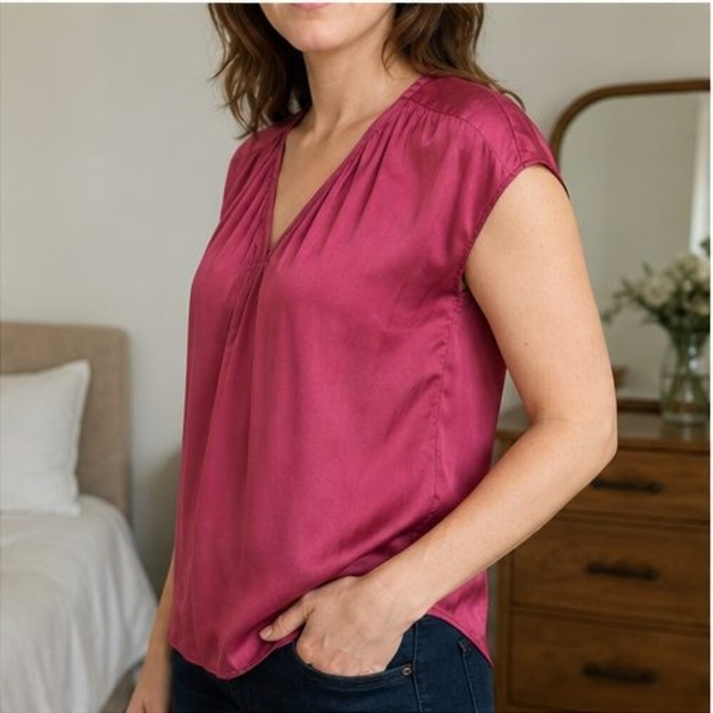 Blue Lace Trim Top - Picture 2 of 6